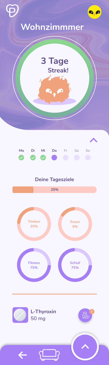 Dashboard Wohnzimmer Streak